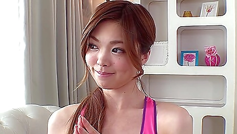 Asian with hairy pussy and a round booty gets fucked