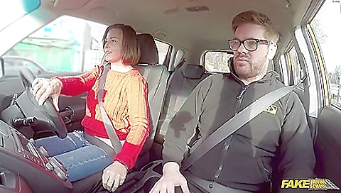 Brunette and brunette teacher in a big tits and ass porn