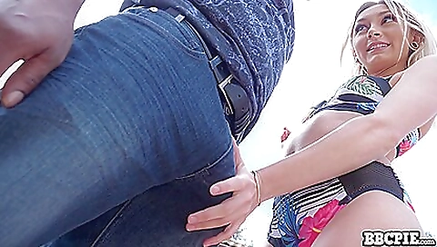 Blonde teen gets her hairy cunt pounded by a big cock