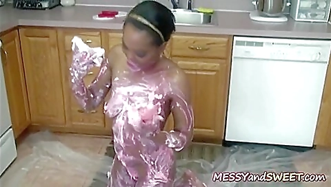 Ebony chick with a big ass gets her pussy fucked on the couch