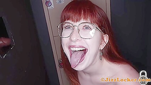 Redhead 18+ in sexy red dress rides a cock and gets facial