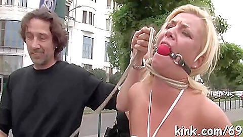 Two ladies and a chubby girl in a kinky outdoor threesome