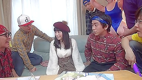 Busty gangbanged Asian sluts making a great group porn