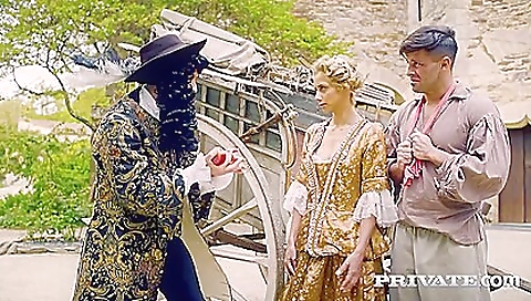 Hot blonde in a sexy outfit fucks her lover outdoors