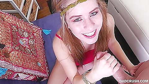 Blonde brunette with a large booty riding his dick in hd video