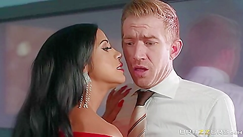 Brunette with big tattooed big boobs sucks dick and takes off pants